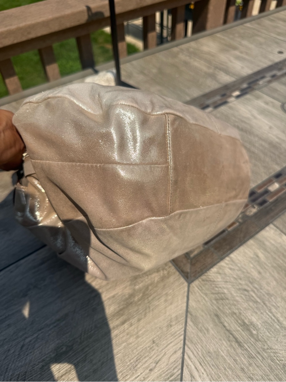 Vintage Coach Soho Lynn Hobo Shoulder Bag Metallic Shiny Gold Y2K - Picture 7 of 13